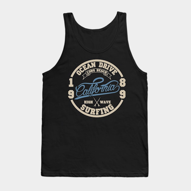 Ocean drive. California surfing T-shirt Tank Top by lakokakr